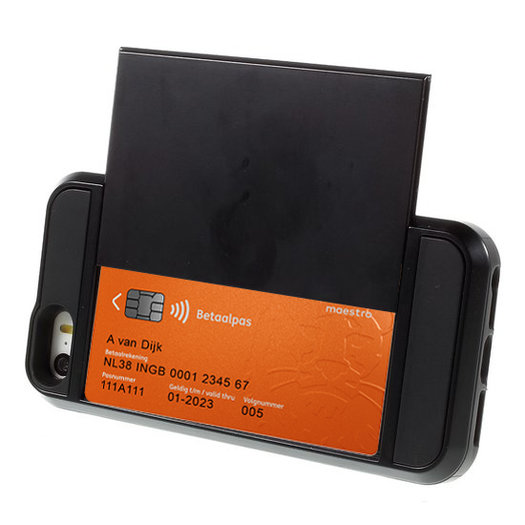 Coöperatie Detector Handel Secret Pasjeshouder hoesje iPhone 5/5s/SE 2016 hardcase - Portemonee -  Wallet - Zwart