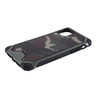 Dokter Voorzichtig Vluchtig Camouflage Leger Hybride Lederen TPU Polycarbonaat iPhone 11 Pro Max Hoesje  Case - Groen
