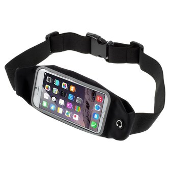 jurk Prestatie Zwakheid Running Belt Heupband voor Telefoon / Mobiel / iPhone Sport Hardloopband  Heuptas - Verstelbaar - Zwart