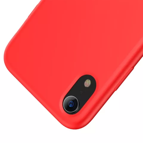 Baseus Original LSR Series Liquid Silicone Gel Case geschikt voor iPhone XR Hoes - Rood