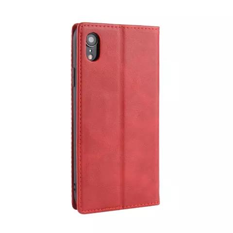 Vintage kunstleer Wallet Case geschikt voor iPhone XR - Rood hoesje