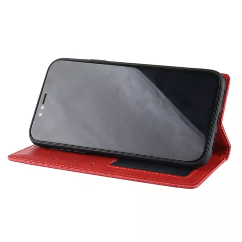 Vintage kunstleer Wallet Case geschikt voor iPhone XR - Rood hoesje