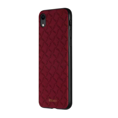 DZGOGO Yago Series Case PU leder stiksel grid geschikt voor iPhone XR - Rood