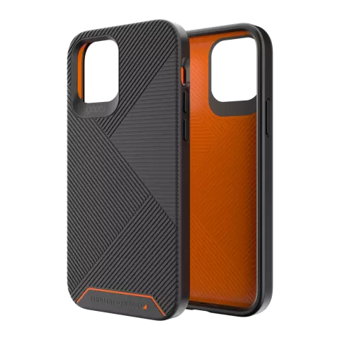 Gear4 Battersea D3O hoesje geschikt voor iPhone 12 en iPhone 12 Pro - zwart met oranje