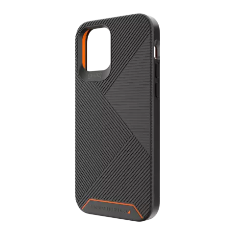 Gear4 Battersea D3O hoesje geschikt voor iPhone 12 en iPhone 12 Pro - zwart met oranje