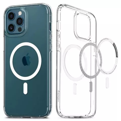 Spigen Ultra Hybrid Magneetring TPU Air Cushion hoesje geschikt voor iPhone 12 Pro Max - transparant