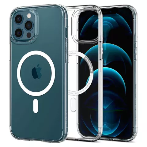 Spigen Ultra Hybrid Magneetring TPU Air Cushion hoesje geschikt voor iPhone 12 en iPhone 12 Pro - doorzichtig