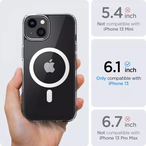 Spigen Ultra Hybrid Magneetring TPU met Air Cushion hoesje geschikt voor iPhone 13 - transparant