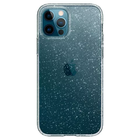 Spigen Liquid Crystal Glitter TPU Air Cushion hoesje geschikt voor iPhone 12 en iPhone 12 Pro - transparant