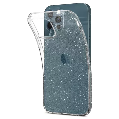 Spigen Liquid Crystal Glitter TPU Air Cushion hoesje geschikt voor iPhone 12 en iPhone 12 Pro - transparant