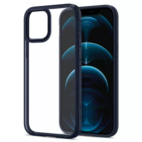 Spigen Ultra Hybrid pu en TPU Air Cushion hoesje geschikt voor iPhone 12 en iPhone 12 Pro - blauw