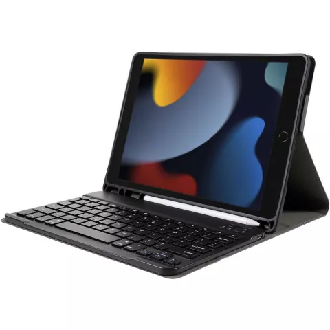 Just in Case Vintage Bluetooth Keyboard Cover QWERTY hoes voor iPad 10.2 inch - blauw