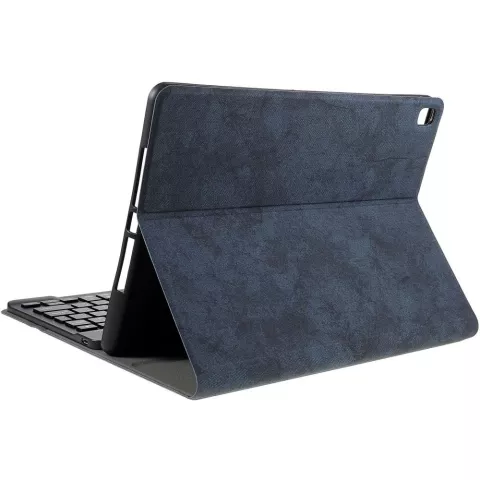 Just in Case Vintage Bluetooth Keyboard Cover QWERTY hoes voor iPad 10.2 inch - blauw