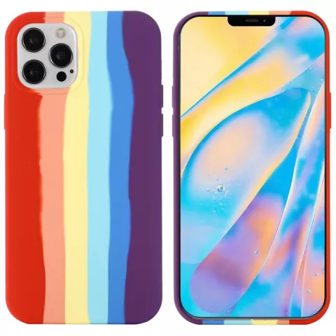 Rainbow Pride siliconen hoesje voor iPhone 15 Pro  - pastel