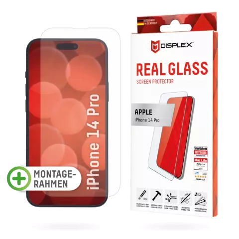 Displex Real Glass Screenprotector geschikt voor iPhone 14 Pro - Transparant