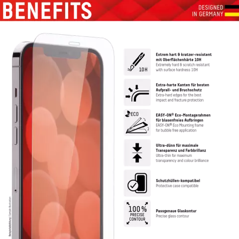 Displex Real Glass Screenprotector geschikt voor iPhone 14 Pro - Transparant