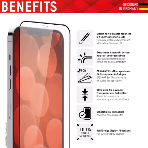 Displex Real Glass Full Cover Screenprotector geschikt voor iPhone 14 Pro - Transparant