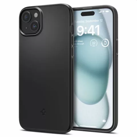 Spigen Thin Fit Case hoesje geschikt voor iPhone 15 - zwart