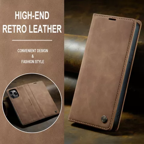 Caseme Retro Wallet Case hoesje geschikt voor iPhone 15 Pro - bruin