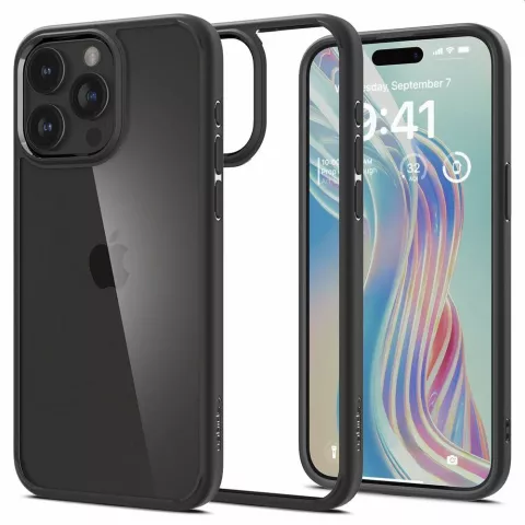 Spigen Ultra Hybrid Case hoesje geschikt voor iPhone 15 Pro Max - Matte zwart