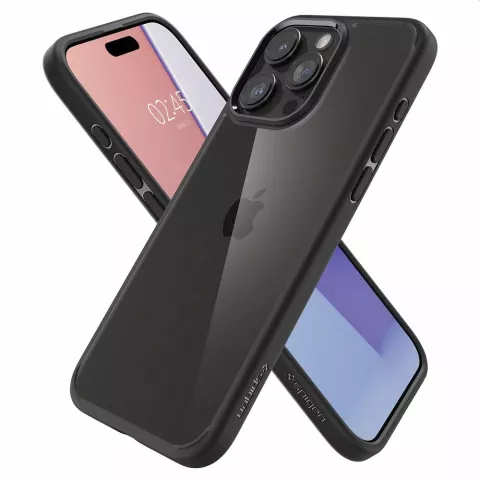 Spigen Ultra Hybrid Case hoesje geschikt voor iPhone 15 Pro Max - Matte zwart