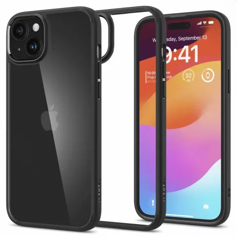 Spigen Ultra Hybrid Case hoesje geschikt voor iPhone 15 - Matte zwart