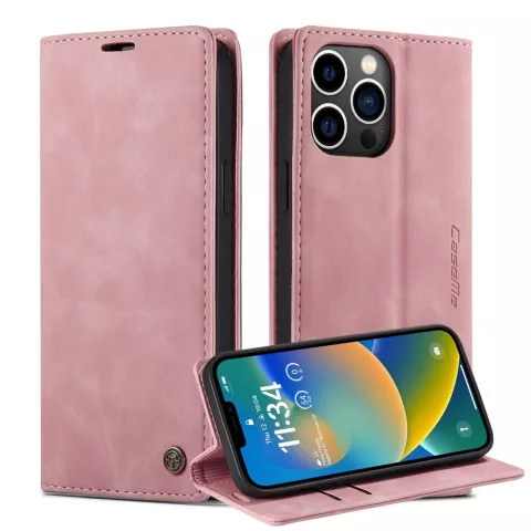 Caseme Retro Wallet Case hoesje geschikt voor iPhone 15 Pro - Pink