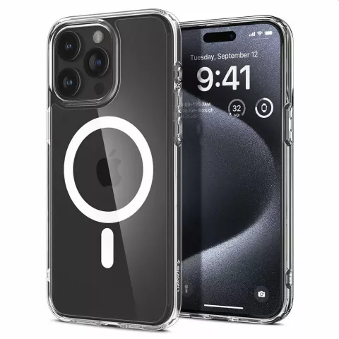 Spigen Ultra Hybrid Magfit Case hoesje geschikt voor iPhone 15 Pro - White