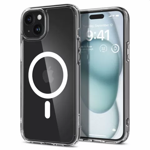 Spigen Ultra Hybrid Magfit Case hoesje geschikt voor iPhone 15 - White