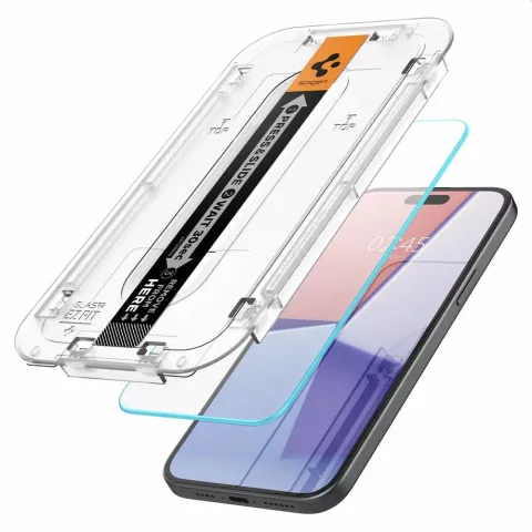 Spigen Glass Montage Frame EZ FIT 2 Pack AGL06903 Screenprotector geschikt voor iPhone 15 - Transparant