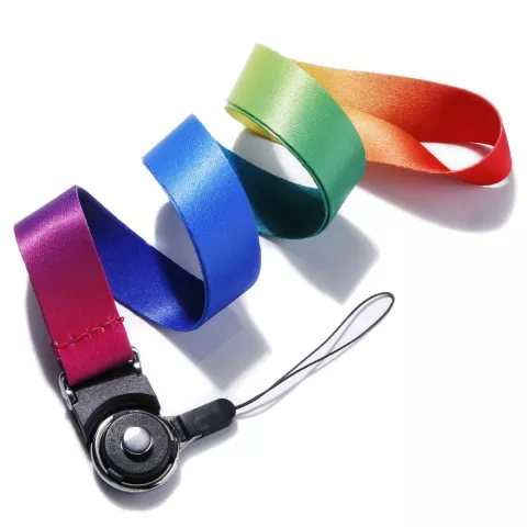 Rainbow Keycord Lanyard Veiligheid Safety Nek Koord voor Smartphone Telefoon Sleutels Naamtag - Regenboog