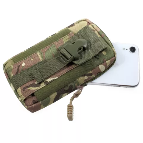 Universele Outdoor hoes telefoontas schokbestendig voor mobiel - Army Camouflage Legergroen