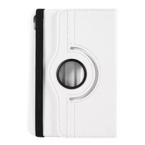 360 Rotating bookcase Vegan Leather hoes geschikt voor iPad mini 6 2021 &amp; iPad mini 7 2024 - wit