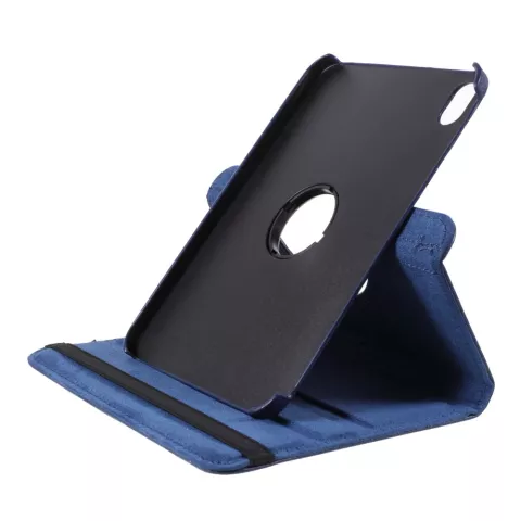 360 Rotating bookcase Vegan Leather hoes geschikt voor iPad mini 6 2021 &amp; iPad mini 7 2024 - blauw