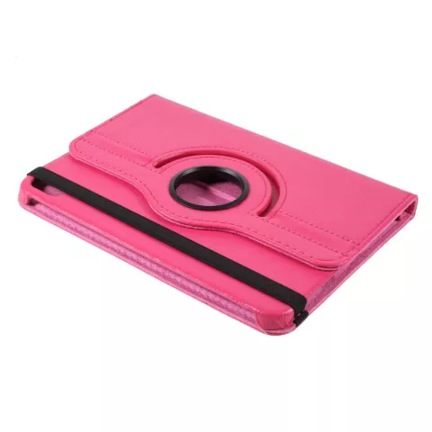 360 Rotating bookcase Vegan Leather hoes geschikt voor iPad mini 6 2021 &amp; iPad mini 7 2024 - roze