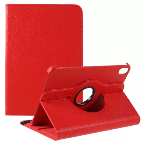 360 Rotating bookcase Vegan Leather hoes geschikt voor iPad mini 6 2021 &amp; iPad mini 7 2024 - rood