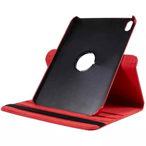 360 Rotating bookcase Vegan Leather hoes geschikt voor iPad 10e gen 10.9 inch 2022 - rood