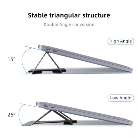 Lichtgewicht Opvouwbare Magnetische Laptop Standaard Inklapbare Design Houder - Donkergrijs