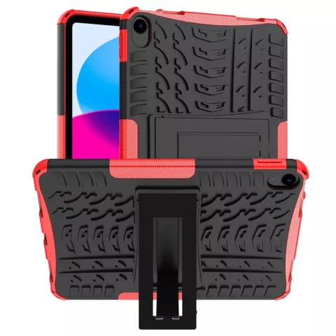 Shockproof Kickstand anti-slip hoes met standaard geschikt voor iPad 10e gen 10.9 inch 2022 - rood