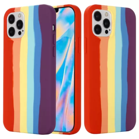 Rainbow Pride siliconen hoesje geschikt voor iPhone 16 Pro - pastel