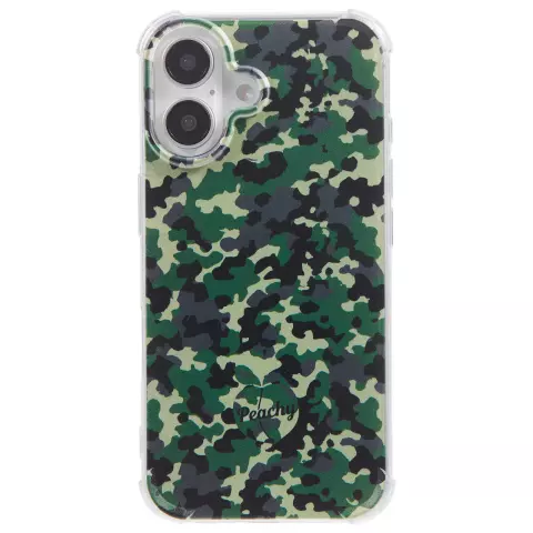 Camo Survivor TPU met versterkte hoeken hoesje geschikt voor iPhone 16 - Army Green