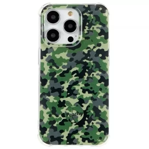 Camo Survivor TPU met versterkte hoeken hoesje geschikt voor iPhone 16 Pro - Army Green