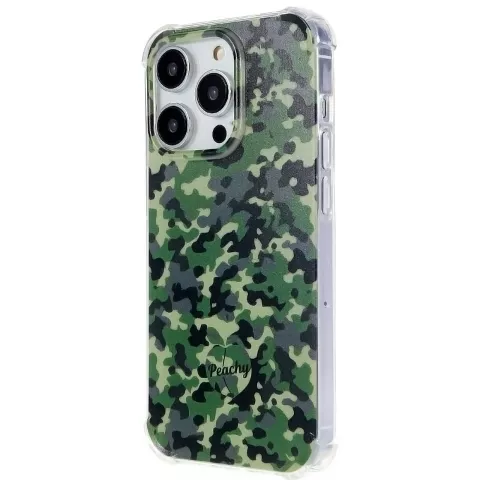 Camo Survivor TPU met versterkte hoeken hoesje geschikt voor iPhone 16 Pro - Army Green