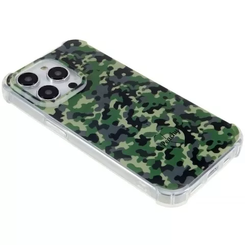 Camo Survivor TPU met versterkte hoeken hoesje geschikt voor iPhone 16 Pro - Army Green