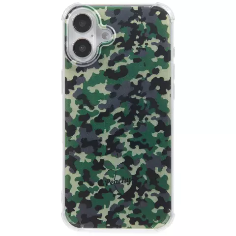 Camo Survivor TPU met versterkte hoeken hoesje geschikt voor iPhone 16 Plus - Army Green