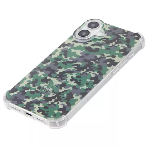 Camo Survivor TPU met versterkte hoeken hoesje geschikt voor iPhone 16 Plus - Army Green