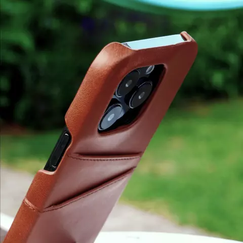 Duo Cardslot Wallet vegan leather hoesje geschikt voor iPhone 16 - bruin