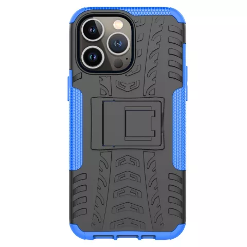 Shockproof Kickstand anti-slip kunststof en TPU hoesje geschikt voor iPhone 16 Pro Max - blauw