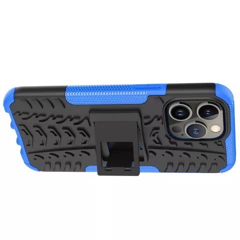 Shockproof Kickstand anti-slip kunststof en TPU hoesje geschikt voor iPhone 16 Pro Max - blauw