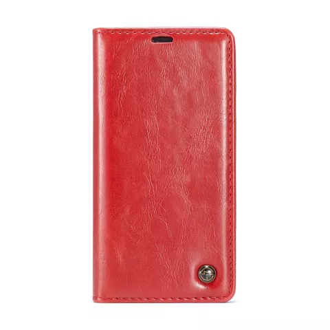 Caseme Kunstleer Wallet pasjeshouder hoesje geschikt voor iPhone X XS case - rood